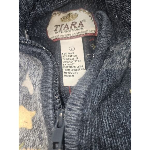 VINTAGE Tiara Christmas Cardigan Sweater Women’s Large - Picture 8 of 12
